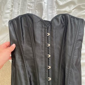 black satin corset